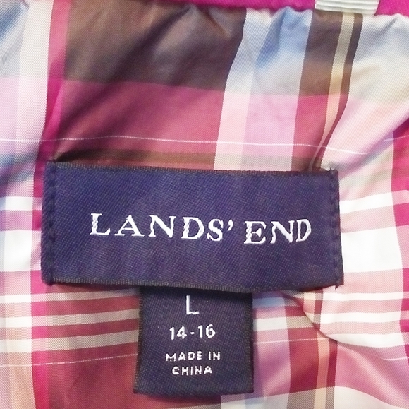 Lands End Raspberry Pink Anorak Full Zip Jacket - Picture 6 of 6